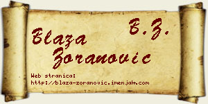 Blaža Zoranović vizit kartica